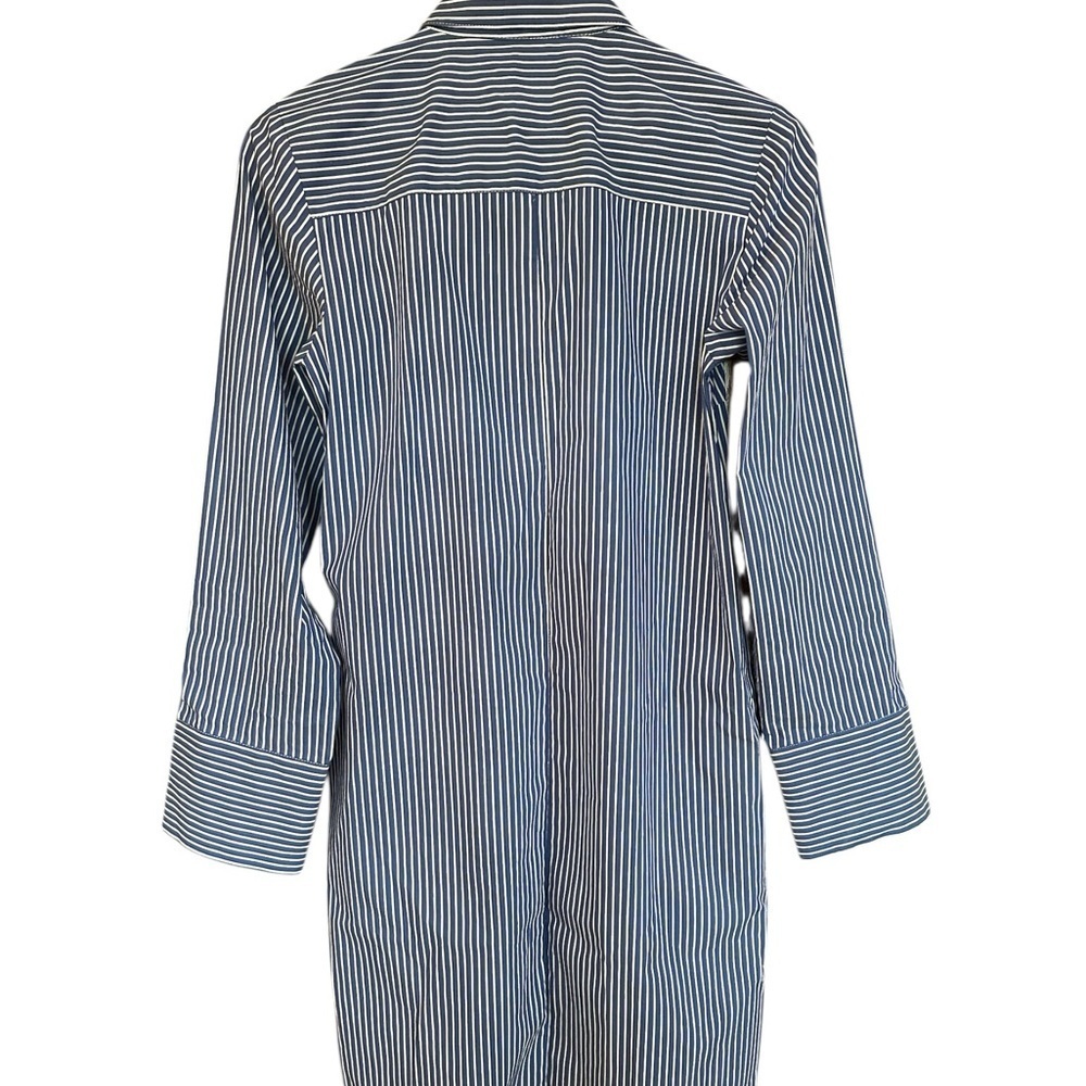 Universal Standard Shirt Dress Poplin Stretch Blue Stripe Button Up 4XS - Picture 5 of 13
